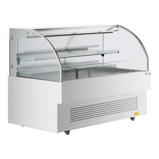 59 1/8" White Horizontal Air Curtain Merchandiser with 1 Shelf and LED Lighting