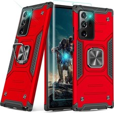 Galaxy Note 20 Ultra 6.9 Inch Case,with 3D Curved Screen Protector 1 Pack-Red