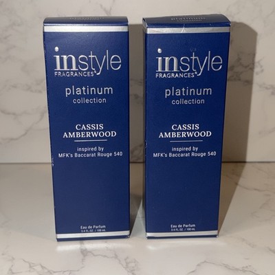 InStyle Fragrances Platinum Collection Cassis Amberwood 3.4 oz Lot Of 2 New