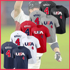 SALE!! David #4 Wright USA 2026 World Baseball Classic Name & Number Tee For Fan