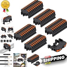 50PACK DIN Rail Terminal Blocks, Compact Wire Conductor Wiring Connectors for...