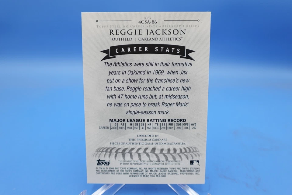 2008 Topps Sterling Reggie Jackson Auto Game Used Relic SP 3/10 - Image 2 of 2