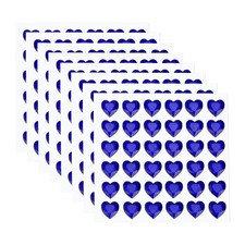 288 Pcs Heart Rhinestone 10mm Self Adhesive Gems Stickers, Dark Blue