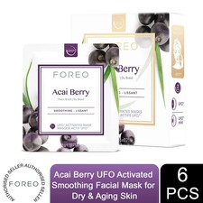 FOREO UFO Power Acai Berry Aktivierte Gesichtsmaske Anti-Aging Behandlung 6er Pack