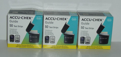Accu-Chek Guide Test Strips, Three Boxes of 50 for a Total of 150