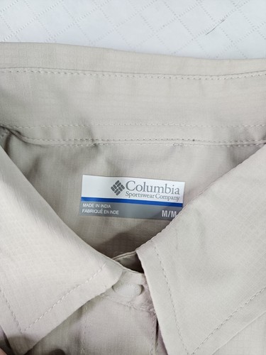 Columbia Omni Shade Shirt Women M Tan Beige Long Sleeve Vented Hiking Flaw NWT - Picture 7 of 14