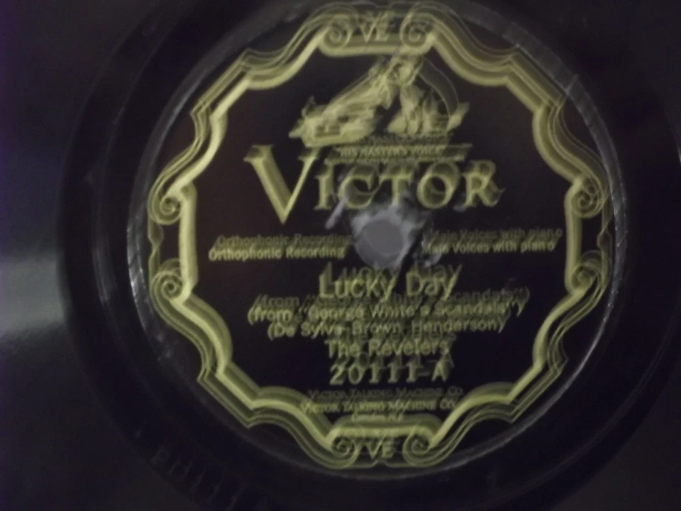 The Revelers,Victor 20111"Lucky Day"US,10"78 RPM single,1926 jazz/blues vocal,M- Foto 2 de 2