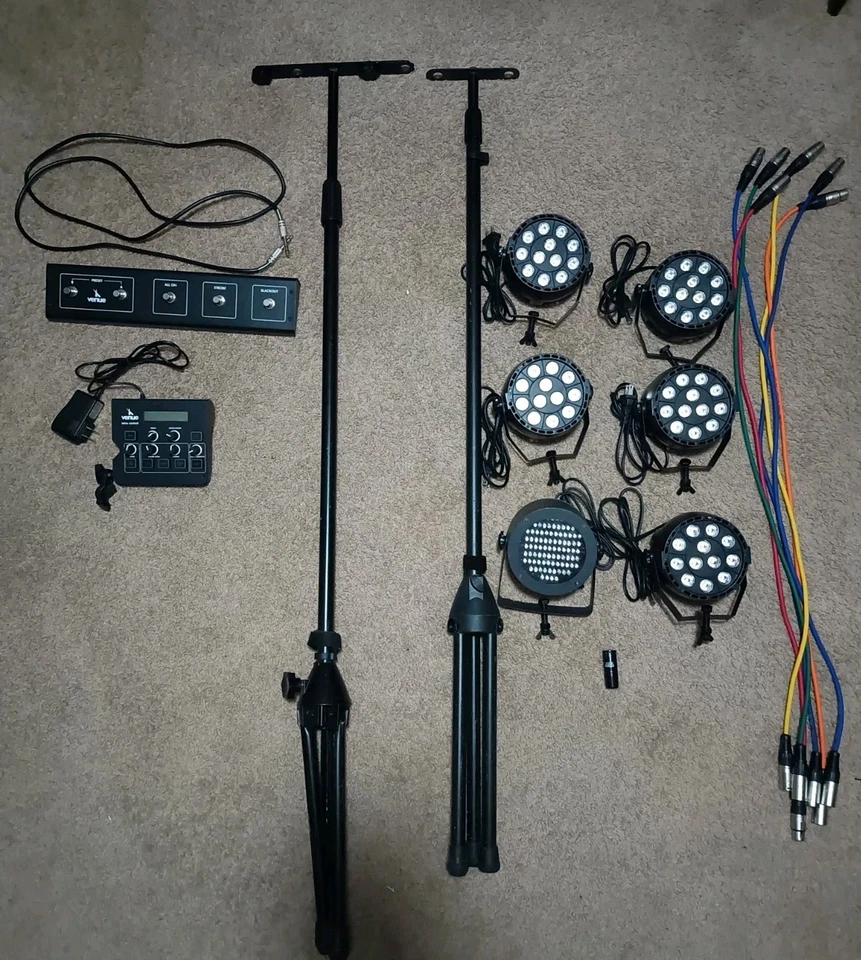 DJ Lights LED DMX Head Par Effect Stage Complete Lighting System - Image 2 of 4