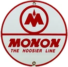 VINTAGE MONON HOOSIER LINE PORCELAIN SIGN GAS OIL FREIGHT TRAIN RAILWAY SYSTEM