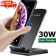 Wireless Fast Charger Stand Dock Cradle for Apple iPhone Samsung Galaxy