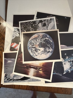 Vintage Lot Of 9 APOLLO 17 NASA Lithography Photographs 9-1/4  X 11 
