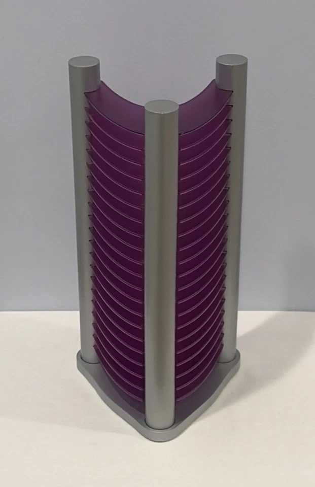 Estante de exhibición de almacenamiento de CD Atlantic de la década de 1990 con capacidad para 20 CD color es aguamarina y plateado Foto 4 de 4