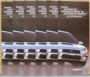 2003 Subaru WRX Accessories Folder Brochure Lot