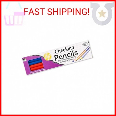 Charles Leonard Checking Pencil, Combination Red and Blue Colored Leads, 12/Box 