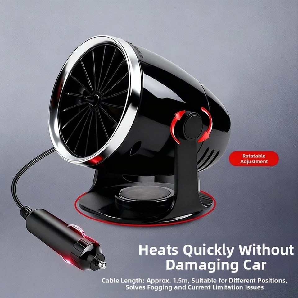 12V Car Heater with Dual Heating Cooling Functions Hot Cold Air Defrost Defog - Image 3 of 4