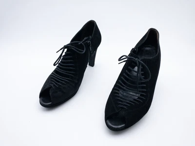 Paul green Femmes Bout Ouvert Sandalette Escarpins Cuir Noir Gr. 40 Eu Art. - Photo 1/4