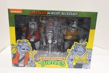 NECA TMNT Cartoon Super Bebop and Mighty Rocksteady Figures NEW Target Exclusive