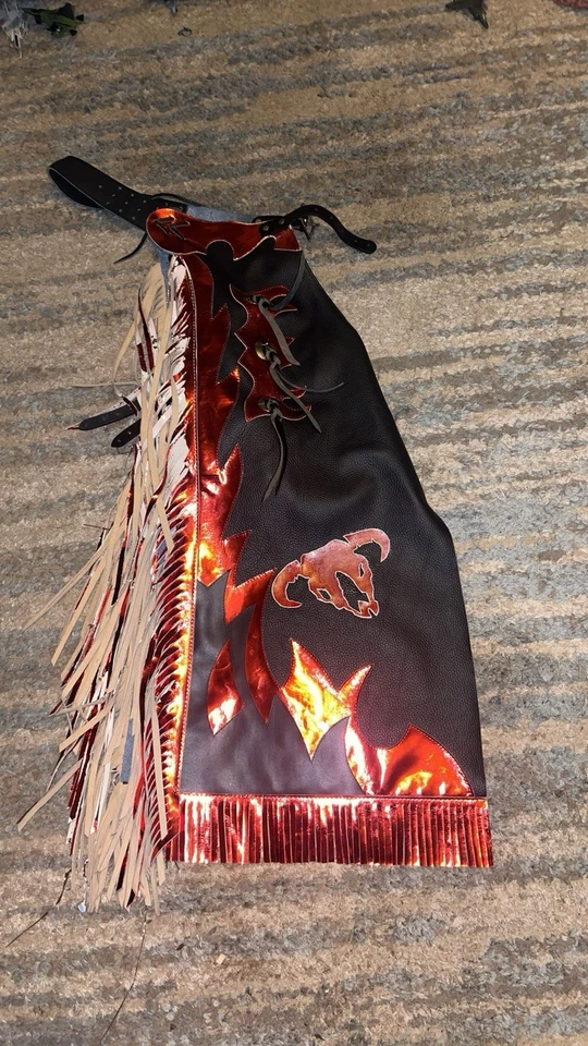 Gorras de cuero Bull Riding rojas 38L cintura ajustable Foto 4 de 4