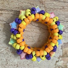 Star Kandi Cuff - Stretchy Beaded Bracelet - Rave / Festival / PLUR Jewelry