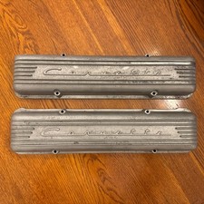 Vintage 1959 Chevy Corvette 7 Finned Aluminum Valve Covers Gm 3726086 Sbc Lk