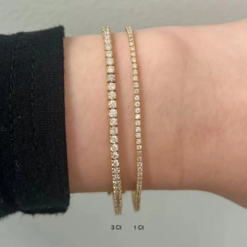 Roségold Diamant Armband GLI HRD zertifiziert Lab Created Rund 1 Karat... - Bild 2 von 4