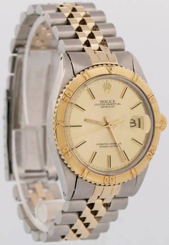 VINTAGE ROLEX DATEJUST 36MM CHAMPAGNE Turn-O-Graph JUBILÄUM Stahl 18K Gold 1625 - Bild 4 von 9