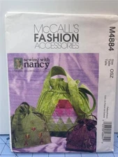MCCALL'S Sewing Pattern - #M4884 DRAWSTRING TOTES - Sewing With Nancy UNCUT