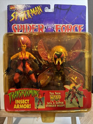 Spider-Man Spider Force Wasp Super Stinger 1997 Toy Biz Action Figure