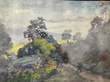 Acquerello antico/vintage Medio Oriente Grande Guerra Artista A.J. Withers Esq