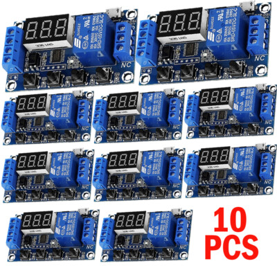 10Pcs DC 6-30V 1-Way Relay Module Power-off Trigger Delay Cycle Timer Switch