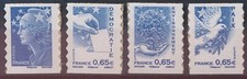 Timbre France Adhesif  179/182 valeurs de L europe