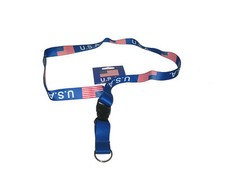 32" USA United States Printed Lanyard With Detachable Key Ring