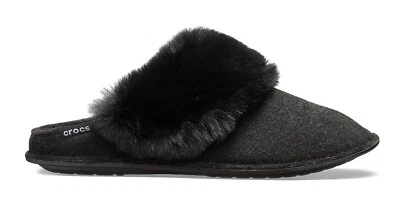 Crocs Classic Luxe Slipper Sandale Hausschuhe Pantolette Fell Mädchen Damen