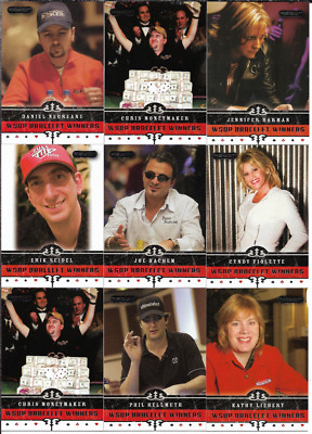 2006 Razor Poker 9 Card Lot WSOP Bracelet Winners with Daniel Negreanu NM