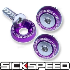 3 PC PURPLE 5MM WINDSCREEN FENDER WASHER BOLT KIT FOR MOTORCYCLE WINDSHIELD M4