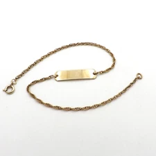 Forstner 12k Gold Filled Medical ID Ankle Bracelet Anklet 9in Engravable Vintage