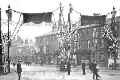 Trr-59 Royal Visit, Rhodes Bank, Oldham, Lancashire 1913. Photo