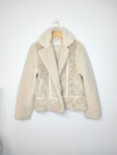 Medium Anthropologie Marrakech Thea Sherpa Jacket Ivory/beige