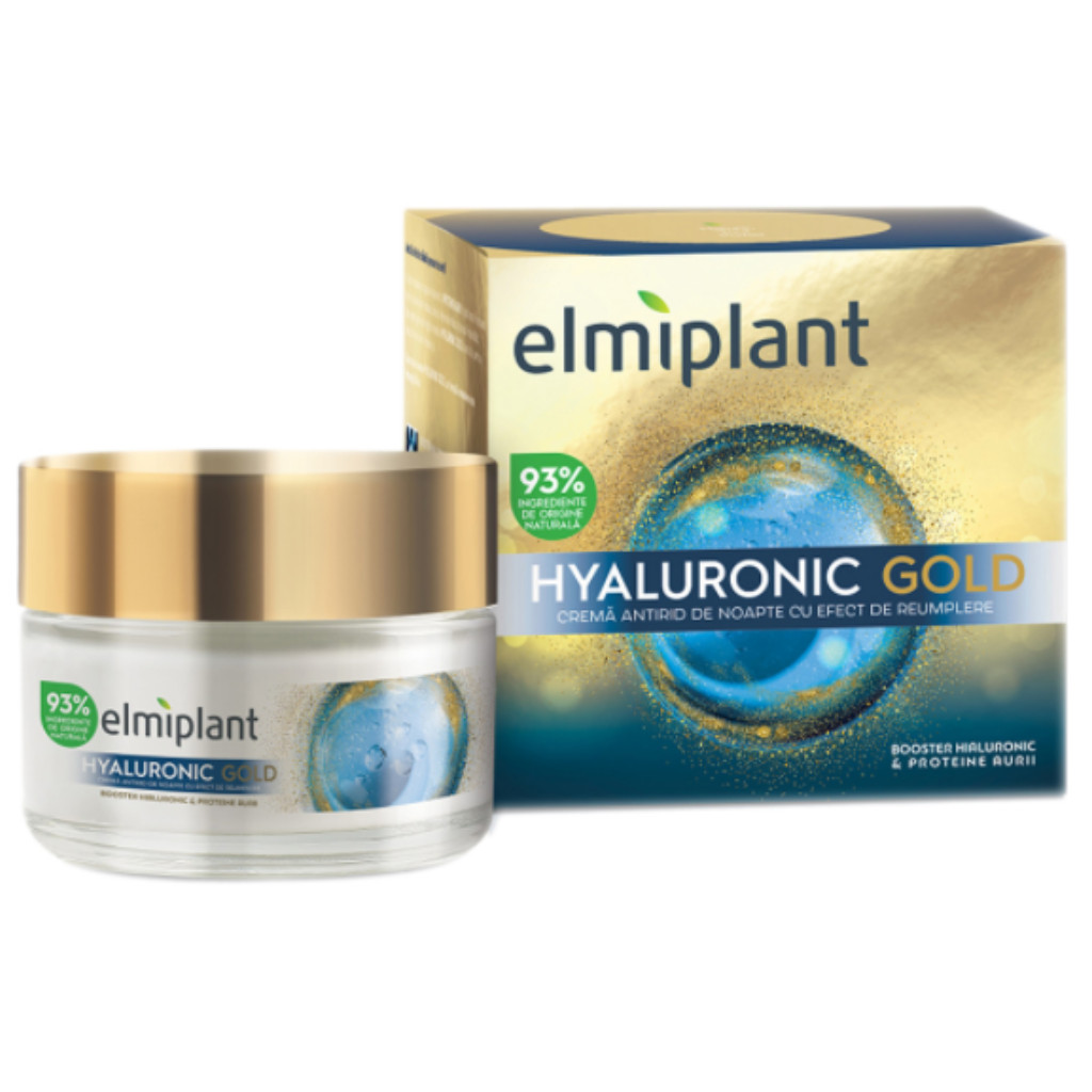 Elmiplant Bioten Hyaluronic Gold Anti-Wrinkle Face Cream Night 45+ 93% Natura...