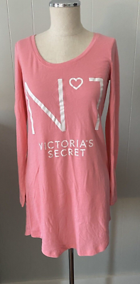 Victoria's Secret Blush Pink Long Sleeve Cotton Blend Nightgown/Sleep  Shirt-XS/P | eBay