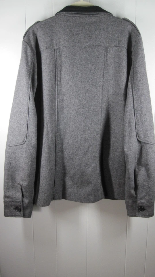 BKE Wool Jacket Men's M Gray Button up Wool Blend Preppy Outdoor Classic Nuetral - Image 2 of 4