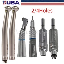 Dental Low Speed Contra Angle Straight Motor / LED Fiber Optic Handpiece 2/4H