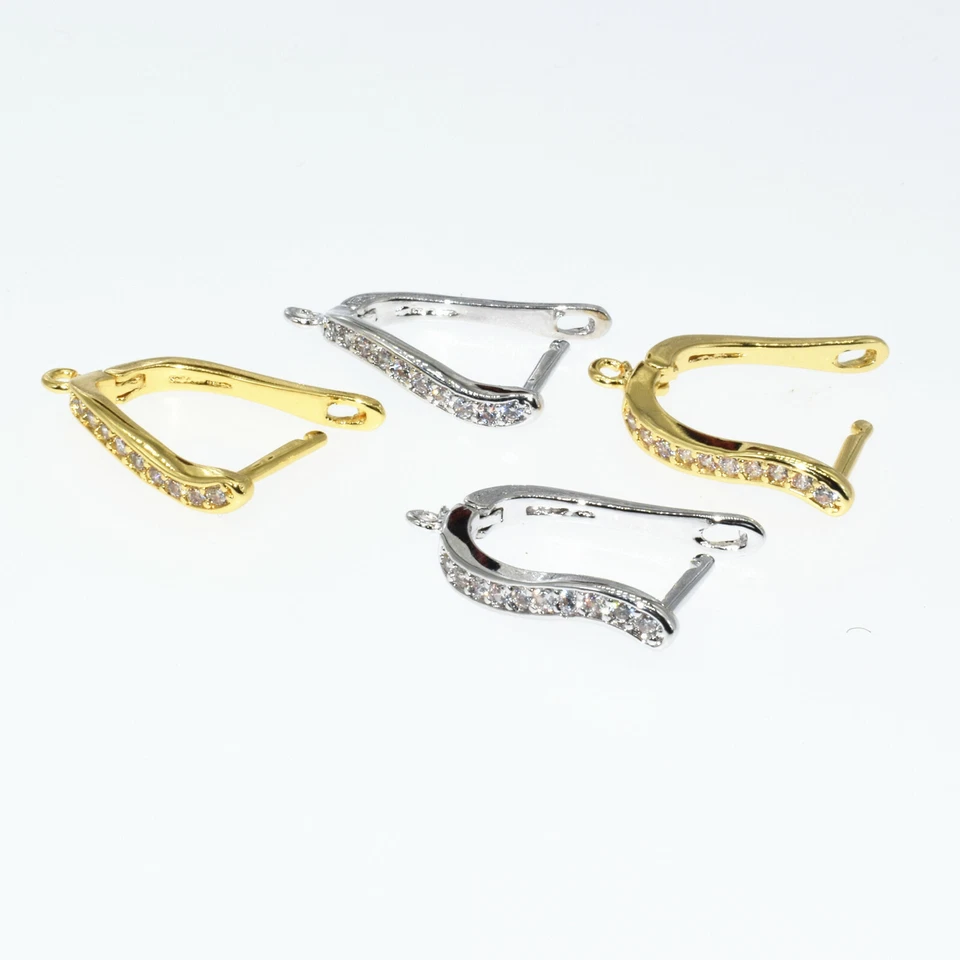 S925 Real Silver 18K Gold Filled Jewelry Earring Findings Pinch Bale Earwires E3 - Image 2 of 4