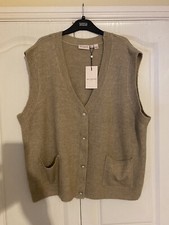 Only Carmakoma Curve Knitted Waistcoat Beige Size Uk 26 New