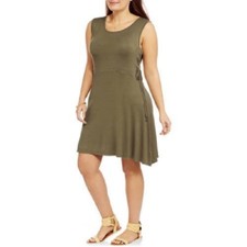 Extra Touch Junior Plus Stretch Side Lace Up Dress
