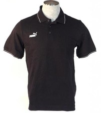 Puma Signature Black Short Sleeve Cotton Polo Shirt Men's NWT