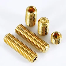 M2 M3 M5 M6 M8 M10 M12 BRASS GRUB SCREWS CUP POINT HEX SOCKET SET SCREW DIN 916
