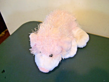 GANZ WEBKINZ PINK WHITE DOG PLUSH STUFFED ANIMAL TOY NO CODE HM228