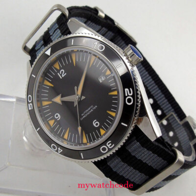 41mm CORGUET Black Miyota NH35A Automatic Mens Watch Black Dial Ceramic Bezel