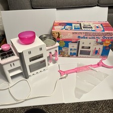 Vintage 2000 Barbie Bake With Me Oven WORKS, Missing Few Pieces -See Description